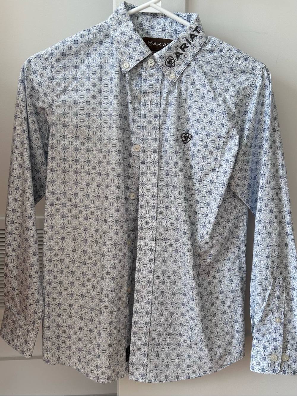 Ariat Men's Light Blue Micro-Pattern Button-Down Shirt